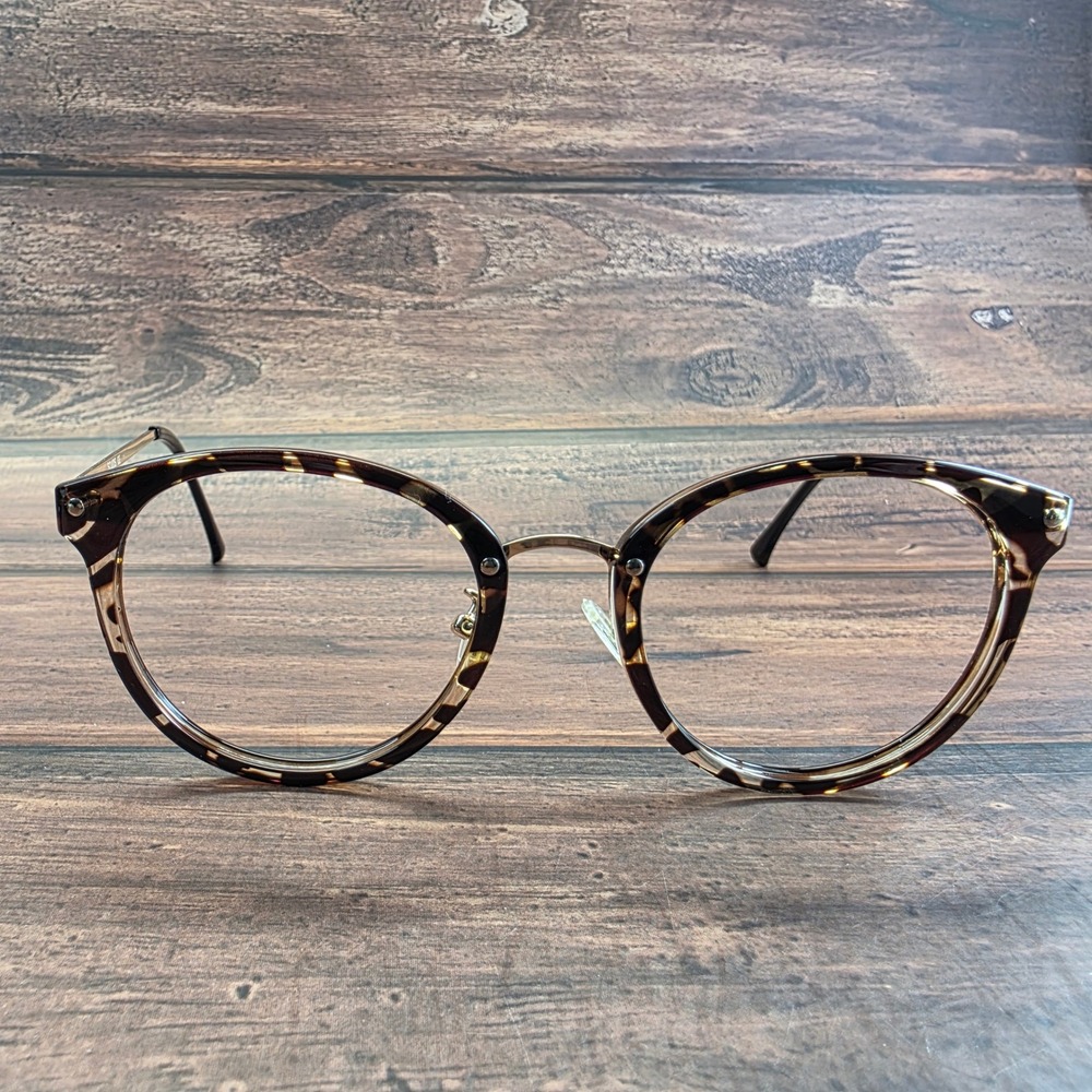 Sojos SJ9001 Tortoise Gold Round Blue Light Blocking Glasses Unisex SJ9001 C1